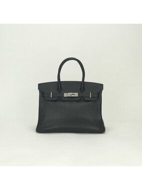 Hermes Birkin 30 Tote Bag Epsom Noir Black Silver Veau